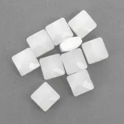 Cuadrado facetado 10 mm White Opal x10