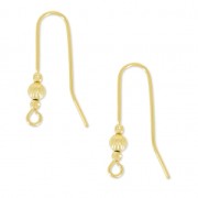 Ganchos para pendientes Hippy Dorado con oro fino x2