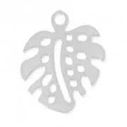Dije hoja de filodendro 18 mm Chapado en plata fina x1