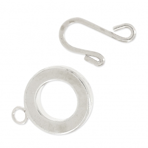Cierre gancho 15 mm plateado x1