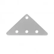 Entrepieza triángulo 3 filas de plexiglás 12.5x25 mm Silver Opaco x1