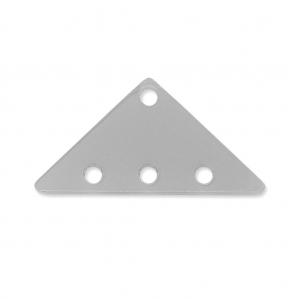 Entrepieza triángulo 3 filas de plexiglás 12.5x25 mm Silver Opaco x1