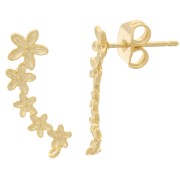 Pendientes 5 flores 19.5 mm - Chapado en oro x2
