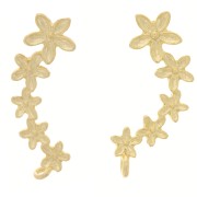 Pendientes 5 flores 19.5 mm - Chapado en oro x2