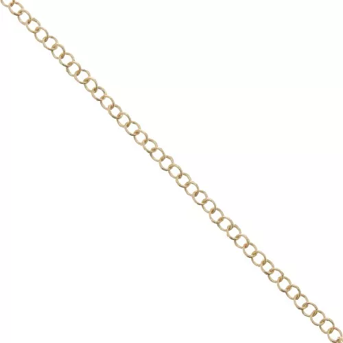 Cadena eslabón redondo fino 3  mm dorado con oro fino x 1m