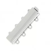 Cierre 4 filas 9x25 mm enchapado rodio