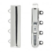 Cierre 4 filas 9x25 mm enchapado rodio