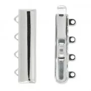 Cierre 4 filas 9x25 mm enchapado rodio