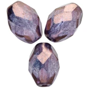 Cuentas en forma de oliva facetadas de 11 x 8 mm - Crystal Lila Vega Luster x20