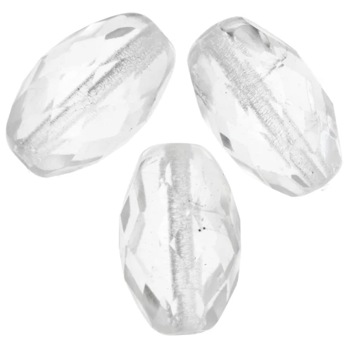 Aceitunas facetadas 12x7,5 mm Cristal x20