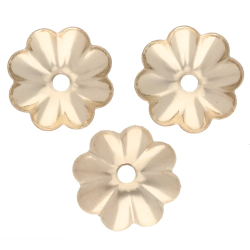 Casquilla flores 6 mm en Gold filled x10