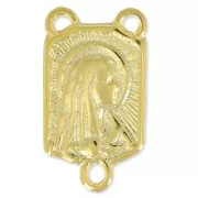 Entrepieza Vírgen María para rosario 19x10 mm dorado con oro fino x1