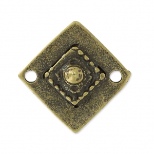 Entrepieza rombo 2 agujeros 21 mm bronce x1