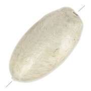 Cuenta oliva de papel maché efecto metalizado 18x39 mm Sand x1