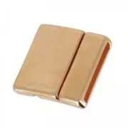 Cierre magnético 23,8x24,4 mm para cordón 20 mm dorado rosa x1