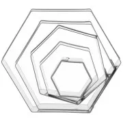 Set de 5 cortadors de hierro blanco modelado y cocina 20-50 mm Hexagone