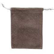 Bolsa de terciopelo para regalo joyas 120x155 mm Gris Taupe x1