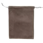 Bolsa de terciopelo para regalo joyas 120x155 mm Gris Taupe x1