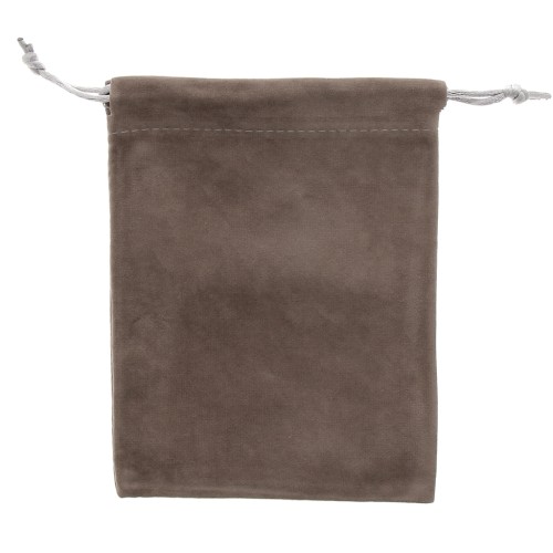 Bolsa de terciopelo para regalo joyas 120x155 mm Gris Taupe x1