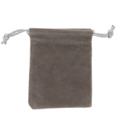 Bolsa de terciopelo para regalo joyas 65x85 mm Gris x1|raw }}