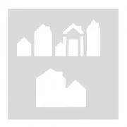 Plantilla estática para pintura y efecto sobre vidrio 10 cm Casa x1