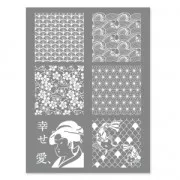 Silk Screen Graine Créative para Arcilla Polimérica 114x153 mm - Motivo Japón