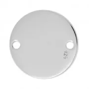 Entrepieza redonda 2 agujeros a grabar 11x13mm de Plata 925  x1
