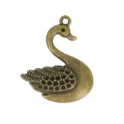 Colgante cisne para pegar strass 32 mm bronce x1|raw }}