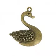 Colgante cisne para pegar strass 32 mm bronce x1