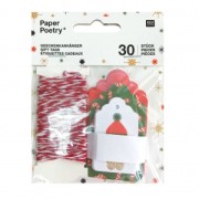Surtido de etiquetas regalos Paper Poetry Puristic Christmas x30