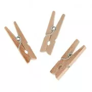 Mini-pinzas de ropa de madera para decoración 30 mm Natural x24