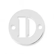 Entrepieza 2 agujeros letra D 8.5 mm en Plata 925 x1
