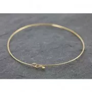 Pulsera jonc muy fina 62 mm Chapado de Oro 3 micras x1
