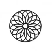 Entrepieza laser cut rosetón 24 mm black nickel x1