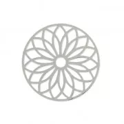 Entrepieza laser cut rosace 24 mm rodiado x1