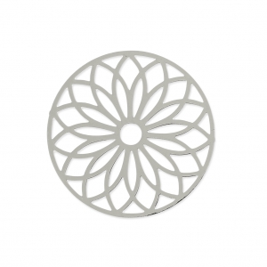 Entrepieza laser cut rosace 24 mm rodiado x1