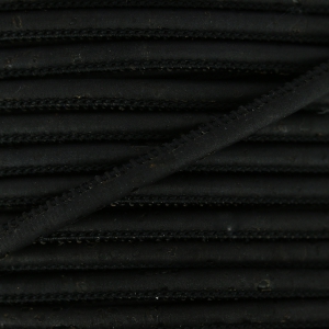 Cordon caucho pespuntado 3 mm Negro x 50cm