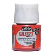 Pintura para vidrio Pebeo Vitrea 160  Pepper Red (n°04) brillante x45ml