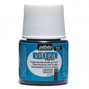 Pintura para vidrio Pebeo Vitrea 160 Turquesa (n°11) brillante x45ml