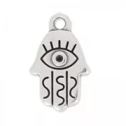 Dije mano de Fátima 17.5x11 mm Chapado Plateado envejecido x1