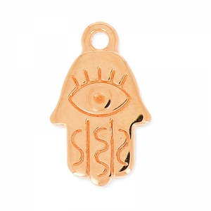 Dije mano de Fátima 17.5x11 mm dorado rosa x1