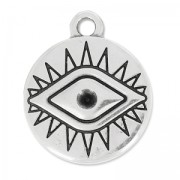 Dije ojo de la buena suerte para strass 19 mm Chapado Plateado envejecido x1|raw }}