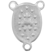 Entrepieza Vírgen para rosario 18x13 mm Rodio x1