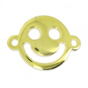 Entrepieza Smiley HAPPY 19x14 mm dorado con oro fino x1