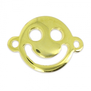 Entrepieza Smiley HAPPY 19x14 mm dorado con oro fino x1