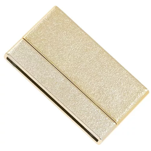 Cierre magnético 42 mm para cordón de 40 mm light gold efecto diamantado x1