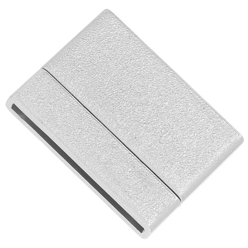 Cierre magnético 32 mm para cordón de 30 mm plateado efecto diamantado x1