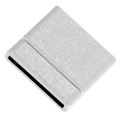 Cierre magnético 22 mm para cordón de 20 mm plateado efecto diamantado x1