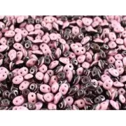 SuperDuo Duet 2,5x5 mm  Black/Opaque Light Rose Ceramic Look  x10g