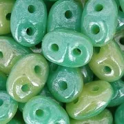 SuperDuo Duet 2,5x5 mm Green Turquesa/Ivory Luster x10g